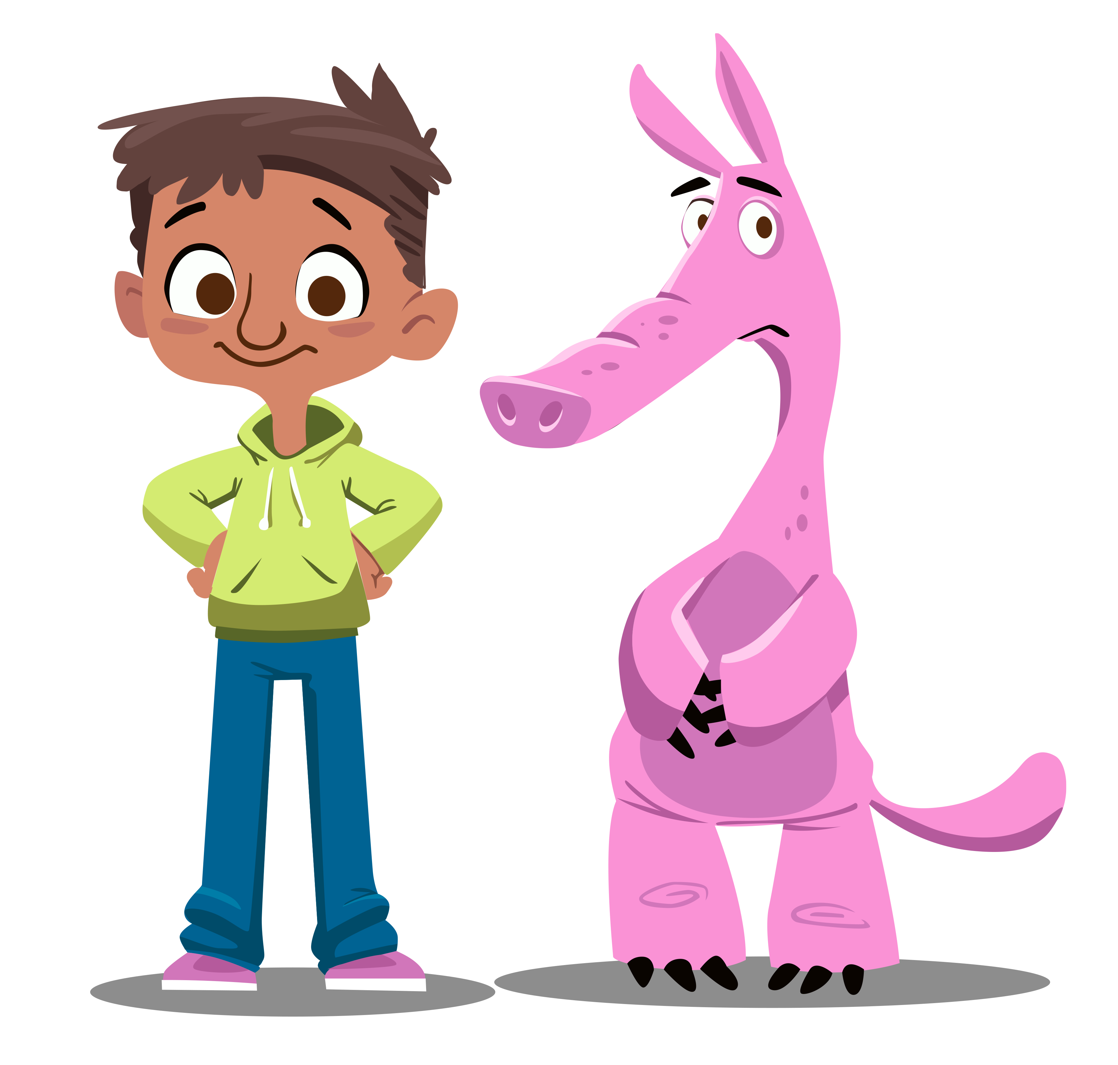 Greyson Tall with Irus, the aardvark companion